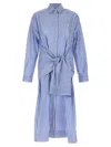 Philosophy Di Lorenzo Serafini Shirt-style Striped Cotton Blend Chemisier Dress In Blue