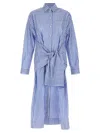 Philosophy Di Lorenzo Serafini Shirt-style Striped Cotton Blend Chemisier Dress In Light Blue