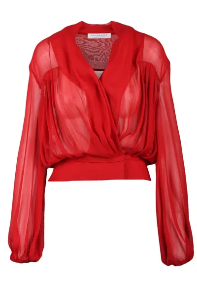 Philosophy Di Lorenzo Serafini Chiffon Blouse - Red