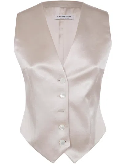 Philosophy Di Lorenzo Serafini Classic Waistcoat For Women In White