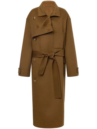 Philosophy Di Lorenzo Serafini Wool Double-breasted Coat In Brown