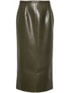 Philosophy Di Lorenzo Serafini Coated-finish High-waisted Skirt In Green