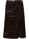 Philosophy Di Lorenzo Serafini Coated Wool-blend Midi Skirt In Brown
