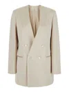 Philosophy Di Lorenzo Serafini White Double Breasted Jacket With Chest Pocket In Acetate Fabric Woman In White