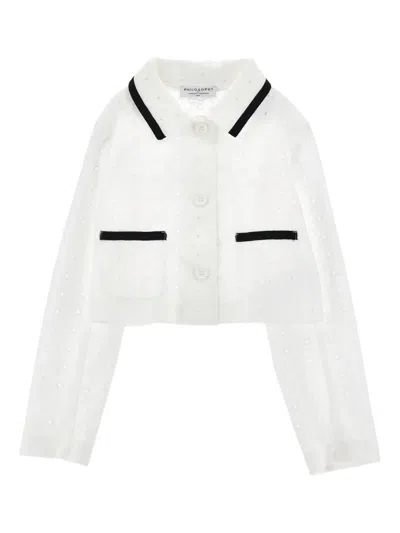 Philosophy Di Lorenzo Serafini Kids' Collared-pocket Jacket In White