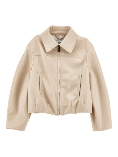Philosophy Di Lorenzo Serafini Kids' Collared-zipped Jacket In Brown