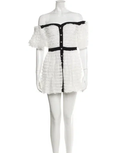 Pre-owned Philosophy Di Lorenzo Serafini Colorblock Pattern Mini Dress In White