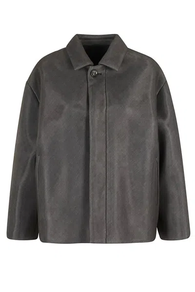 Philosophy Di Lorenzo Serafini Concealed Fastened Coat In Grey