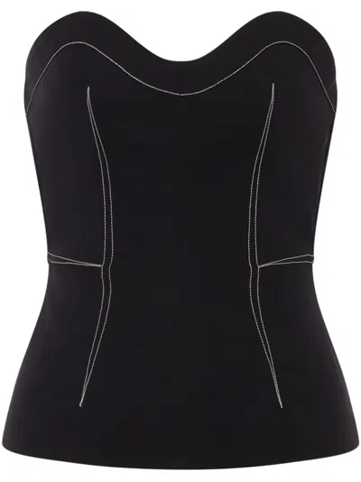 PHILOSOPHY DI LORENZO SERAFINI CONTRAST-STITCHING TOP