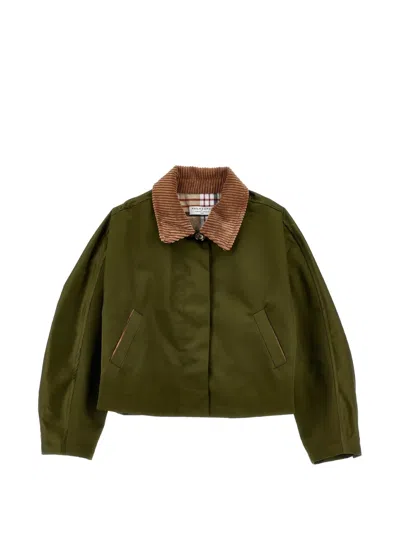 Philosophy Di Lorenzo Serafini Kids' Corduroy-collar Cropped Jacket In Black