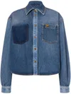 Philosophy Di Lorenzo Serafini Blue Shirt With Classic Collar And Logo Detail On The Pocket In Denim Woman In Blue