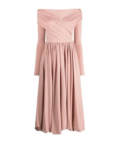 Philosophy Di Lorenzo Serafini Cotton Jersey Midi Dress In Pink