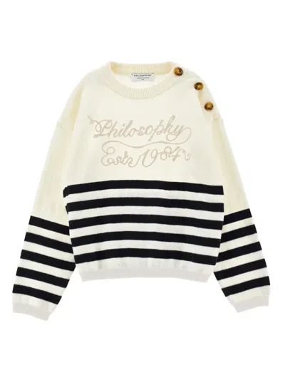 Philosophy Di Lorenzo Serafini Kids' Cotton Knitted Jumper In White