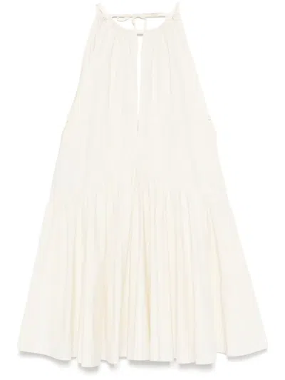 Philosophy Di Lorenzo Serafini Cotton Mini Dress In Yellow Cream
