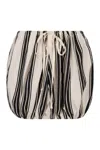 Philosophy Di Lorenzo Serafini Striped Cotton-blend Mini Skirt In Green