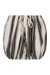Philosophy Di Lorenzo Serafini Striped Cotton-blend Mini Skirt In Green