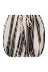 Philosophy Di Lorenzo Serafini Striped Cotton-blend Mini Skirt In Panna