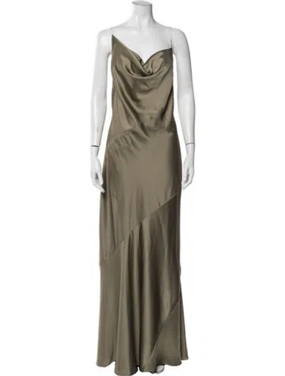 Pre-owned Philosophy Di Lorenzo Serafini Cowl Neck Long Dress W/ Tags In Green