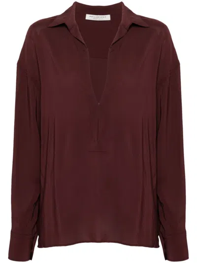 Philosophy Di Lorenzo Serafini Crepe Blouse In Red