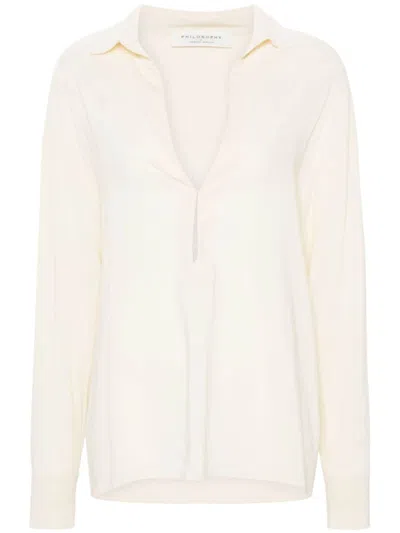 PHILOSOPHY DI LORENZO SERAFINI CREPE BLOUSE