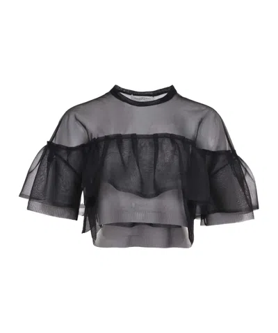 PHILOSOPHY DI LORENZO SERAFINI PHILOSOPHY DI LORENZO SERAFINI CRÊPE CROP TOP