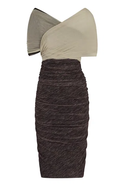 Philosophy Di Lorenzo Serafini Elegant Crossover Crepe Mini Dress In Multi