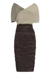 Philosophy Di Lorenzo Serafini Elegant Crossover Crepe Mini Dress In Grey