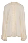 Philosophy Di Lorenzo Serafini Silk Blend Georgette Cape Shirt In Ivory