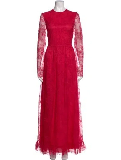 Pre-owned Philosophy Di Lorenzo Serafini Crew Neck Long Dress In Pink