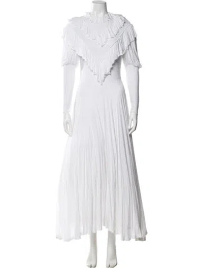 Pre-owned Philosophy Di Lorenzo Serafini Crew Neck Long Dress In White