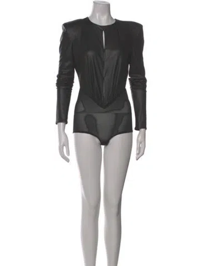 Pre-owned Philosophy Di Lorenzo Serafini Crew Neck Long Sleeve Bodysuit In Black