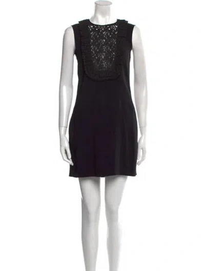 Pre-owned Philosophy Di Lorenzo Serafini Crew Neck Mini Dress In Black