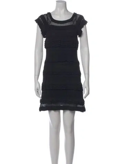 Pre-owned Philosophy Di Lorenzo Serafini Crew Neck Mini Dress In Black