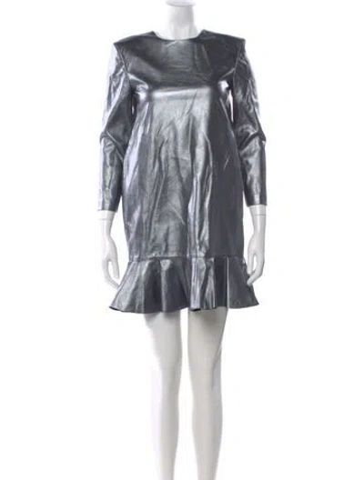 Pre-owned Philosophy Di Lorenzo Serafini Crew Neck Mini Dress W/ Tags In Gray