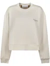 Philosophy Di Lorenzo Serafini Cropped Beige Sweatshirt With Subtle Logo In Neutral