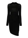 Philosophy Di Lorenzo Serafini Fein Gestricktes Kleid Mit Plissiertem Effekt In Negro