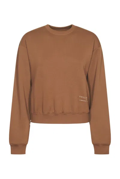 Philosophy Di Lorenzo Serafini Crewneck Sweatshirt In Brown