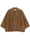Philosophy Di Lorenzo Serafini Crinkled Trench Jacket In Brown