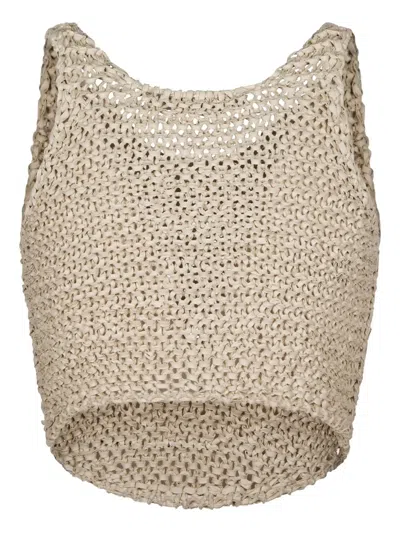 Philosophy Di Lorenzo Serafini Crochet-knit Crop Top In Nude