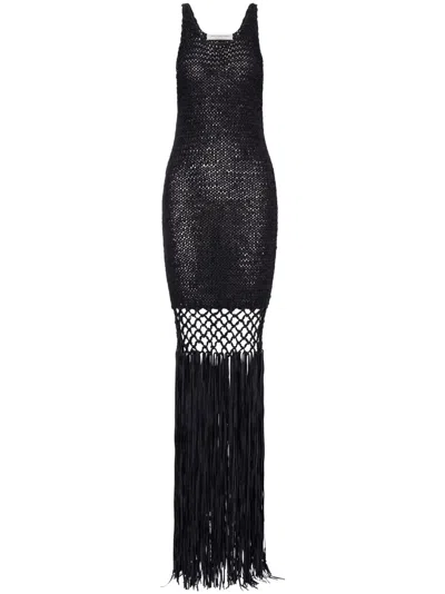 PHILOSOPHY DI LORENZO SERAFINI CROCHET-KNIT MAXI DRESS