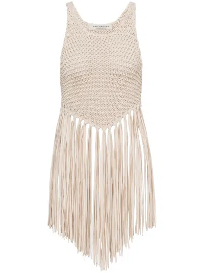 Philosophy Di Lorenzo Serafini Crochet Top In Weiss