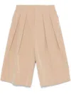 Philosophy Di Lorenzo Serafini Beige Cotton Blend Shorts With Pleats