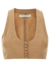 Philosophy Di Lorenzo Serafini Crop Top With Front Knot Detail In Brown