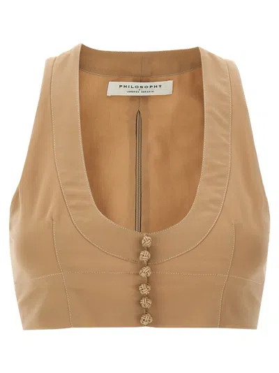 PHILOSOPHY DI LORENZO SERAFINI PHILOSOPHY DI LORENZO SERAFINI CROP TOP WITH FRONT KNOT DETAIL