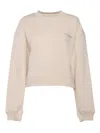 Philosophy Di Lorenzo Serafini Cropped Beige Sweatshirt With Subtle Logo In Multi