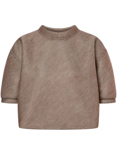 Philosophy Di Lorenzo Serafini Cropped Boxy T-shirt In Brown