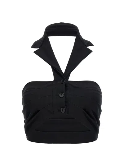 PHILOSOPHY DI LORENZO SERAFINI CROPPED LAPEL TOP