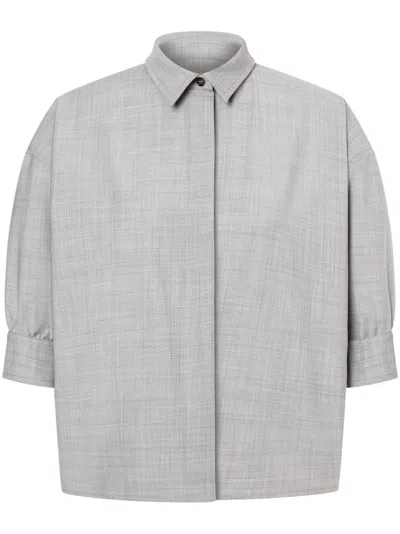 Philosophy Di Lorenzo Serafini Cropped Short-sleeve Shirt In Grey