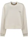 Philosophy Di Lorenzo Serafini Cropped Sweater With Classic Crew Neckline In Neutral
