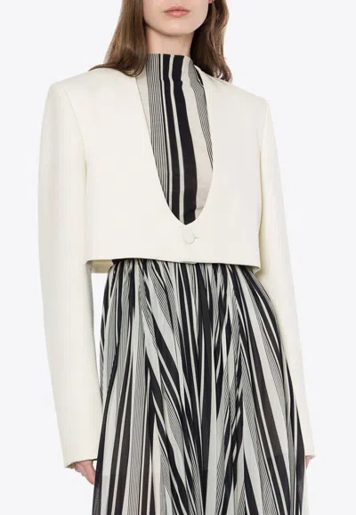 Philosophy Di Lorenzo Serafini Cropped V-neck Blazer In アイボリー
